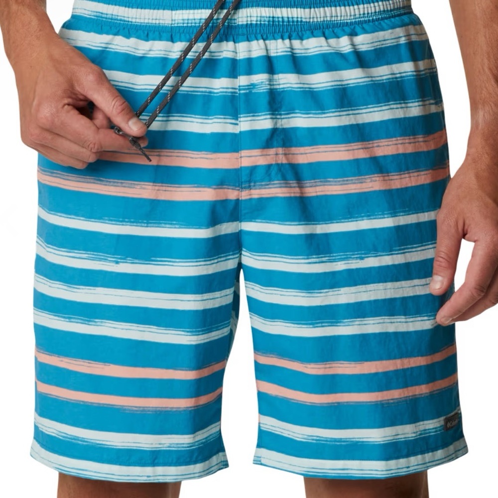NWT Columbia Big Dippers Water Shorts for Men - Deep Marine Brush Stripe - XL